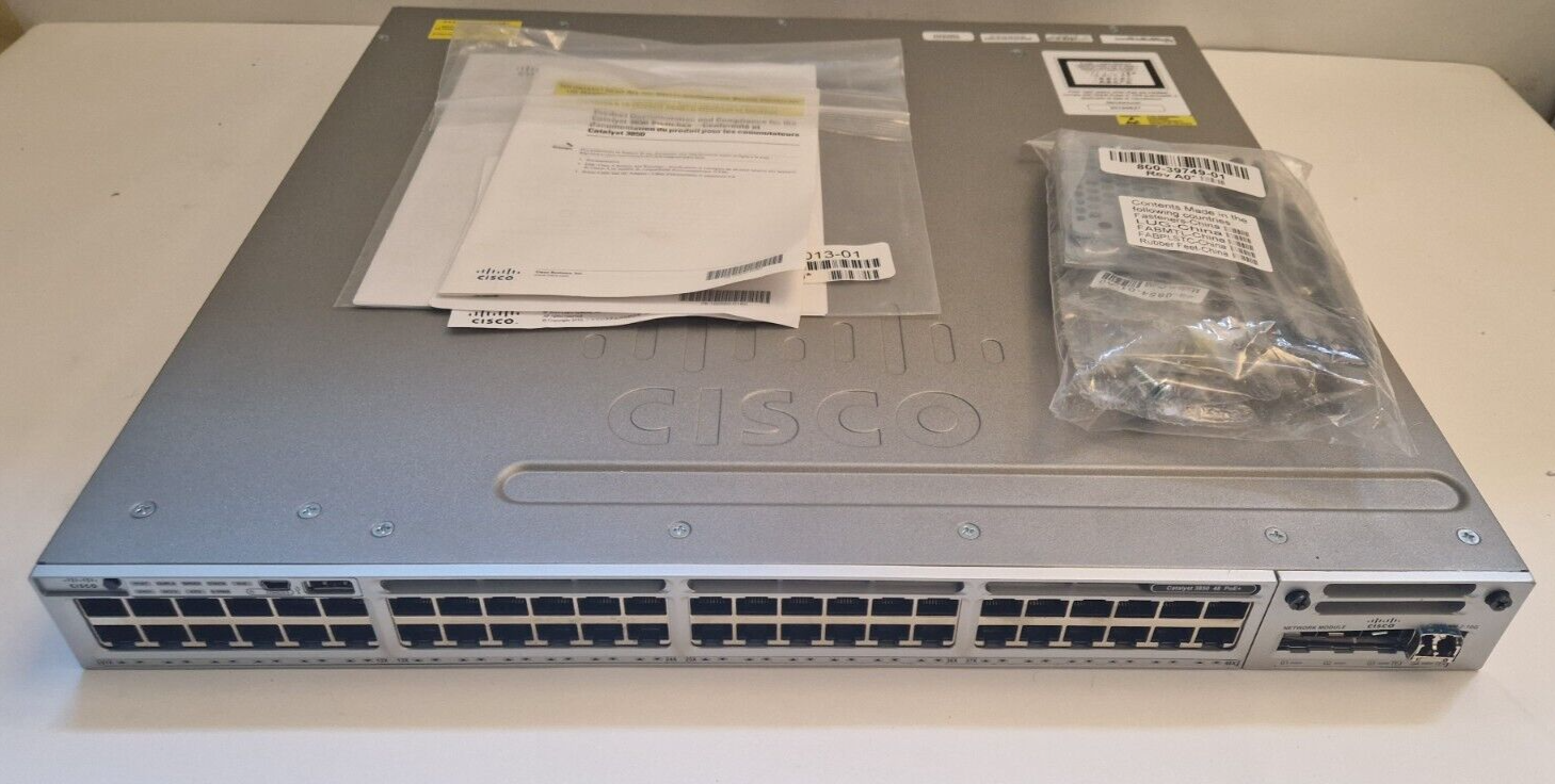 CONMUTADOR CISCO CATALYST WS-C3850-48F-L + 3850-NM-2-10G +